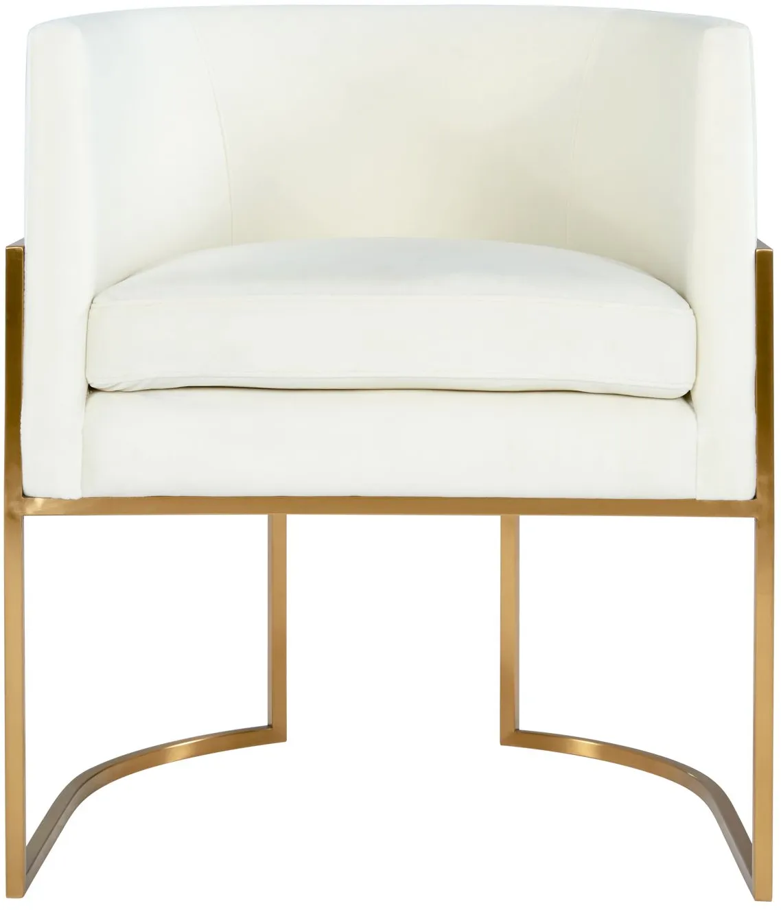 Giselle Cream Velvet Dining Chair Gold Leg