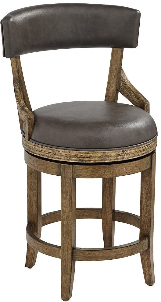 Lev High Vintage Smoke Faux Leather Counter Stool