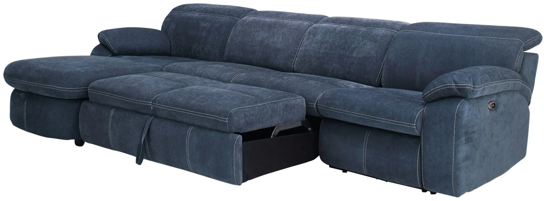 Enbright Microfiber Pc Power Reclining Sectional W Pop Up Sleeper