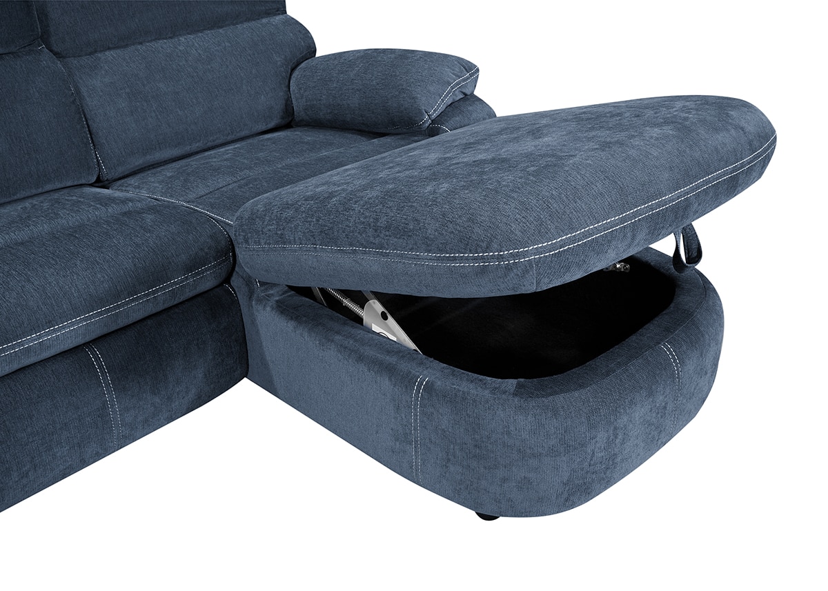 Brooklyn Blue Pc Power Sectional W Adjustable Headrests Chaise