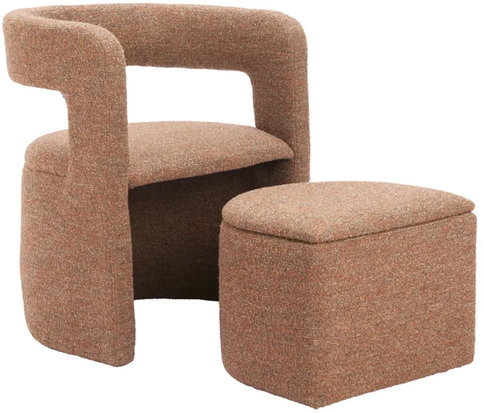 Atria Accent Chair & Ottoman Tawny Brown