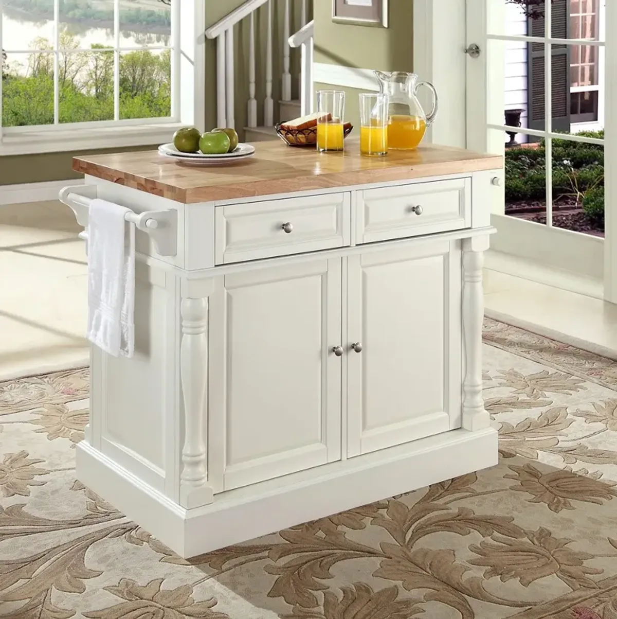 Warren Kitchen Island - White