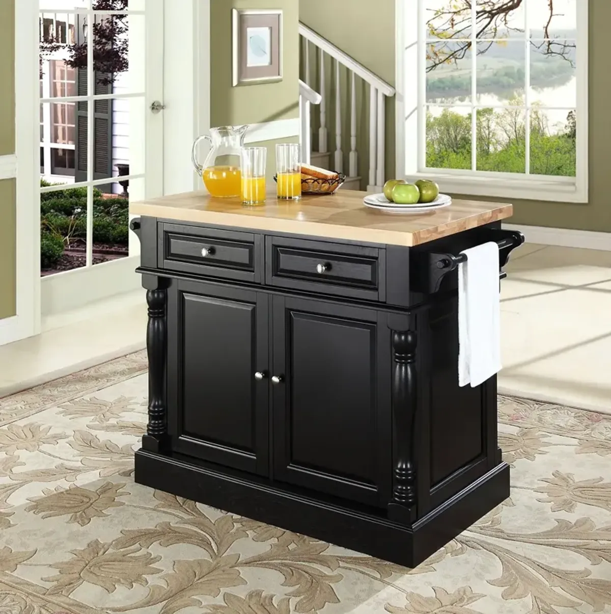 Warren Kitchen Island - Black