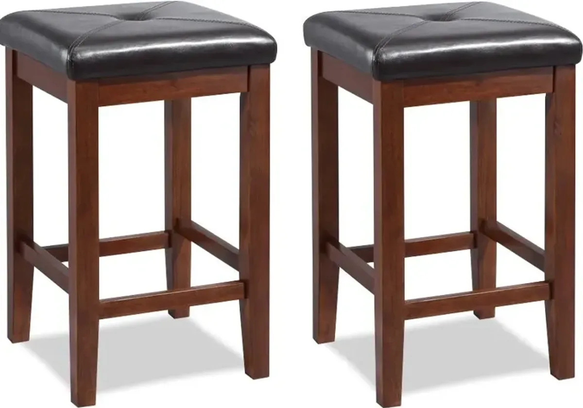 Bodega Set of 2 Bar Stools - Mahogany