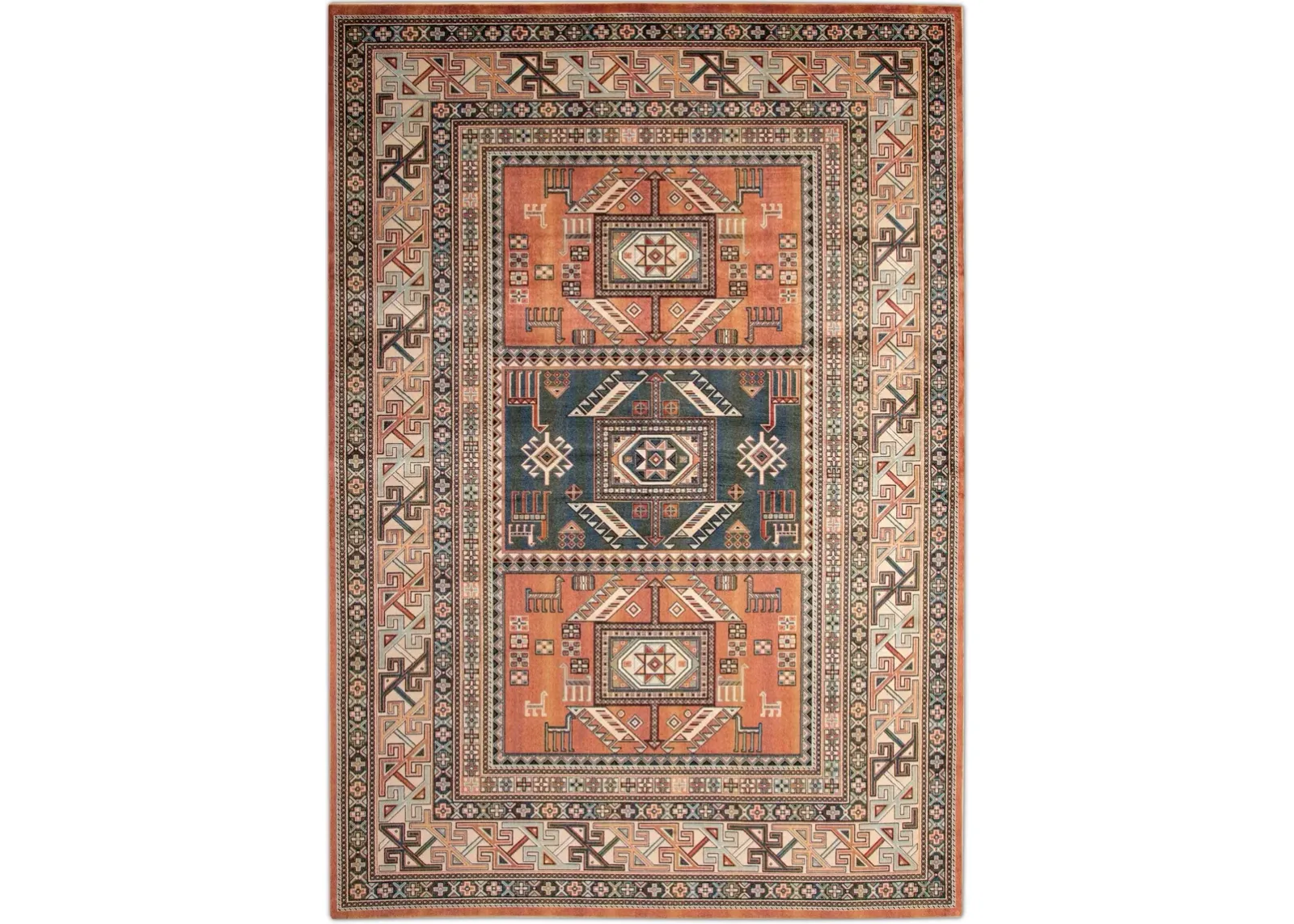 Sonoma 8' x 10' Area Rug - Aqua and Copper