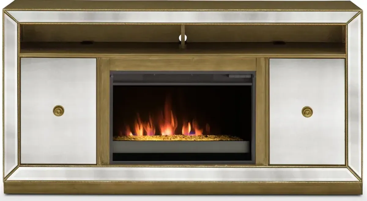 Reflection Contemporary Fireplace TV Stand - Mirror