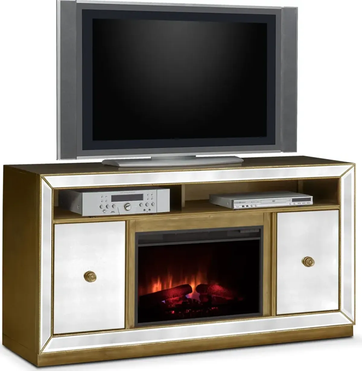 Reflection Traditional Fireplace TV Stand - Mirror