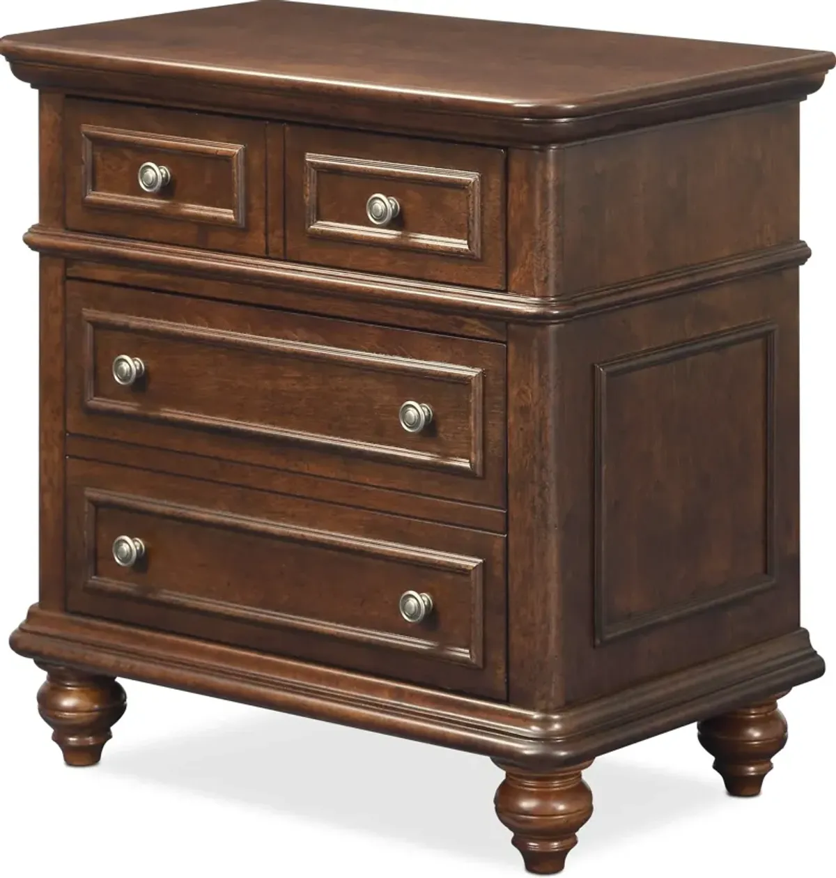 Charleston Nightstand with USB Charging - Tobacco