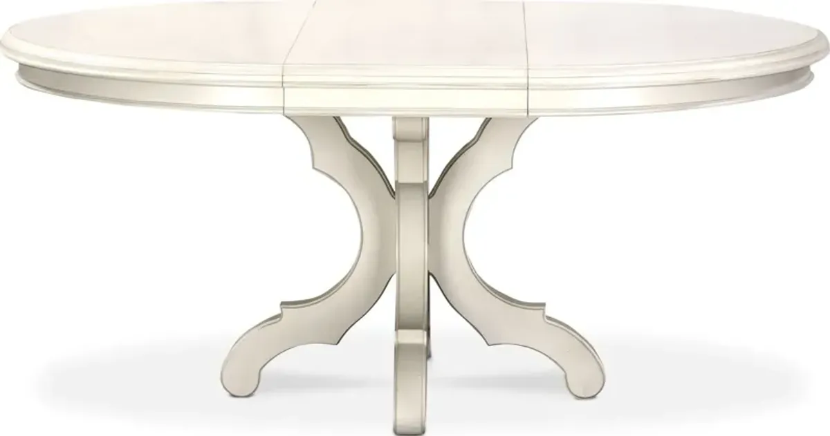 Charleston Round Extendable Dining Table - White