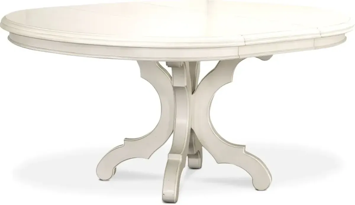 Charleston Round Extendable Dining Table - White