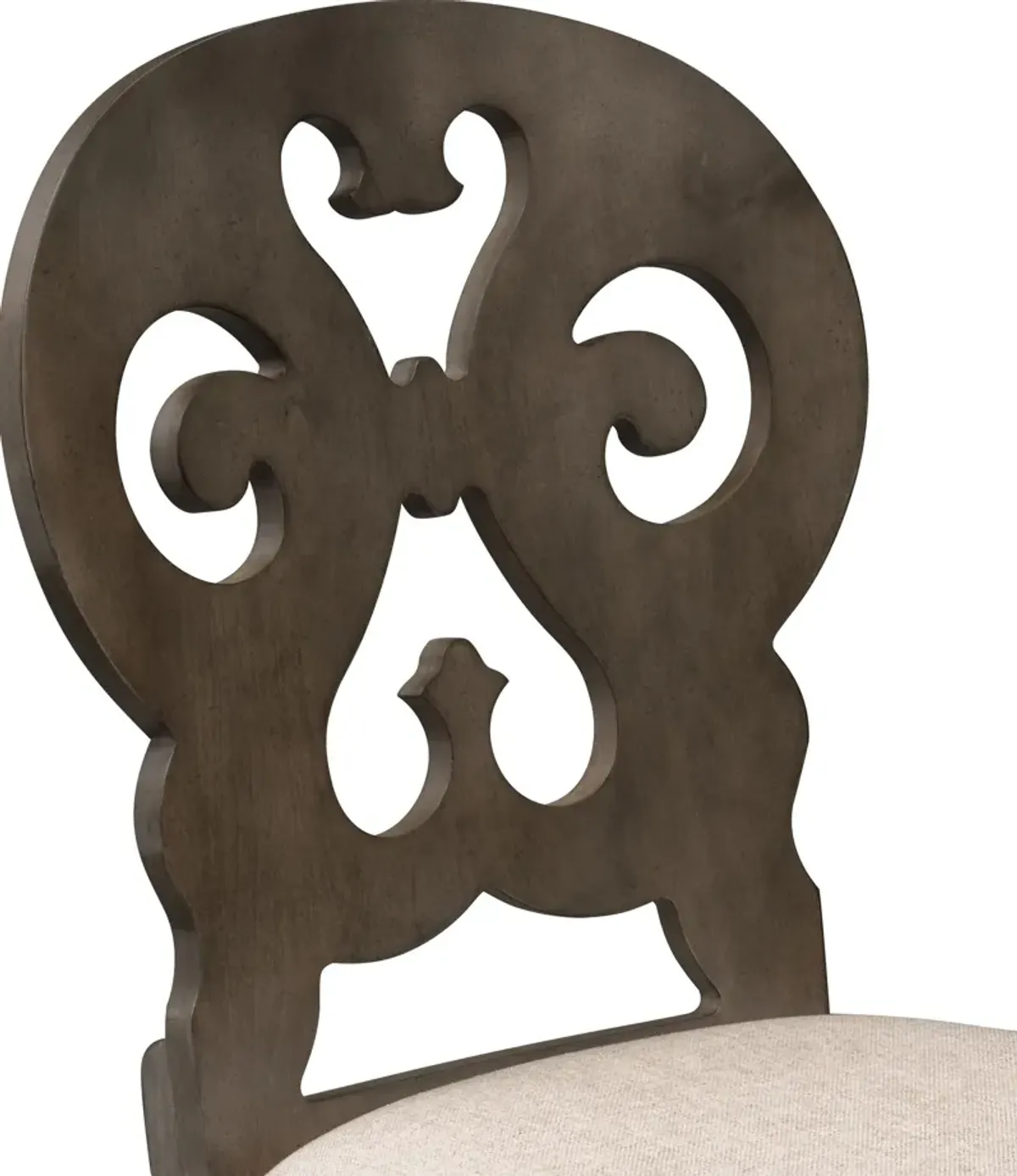 Charleston Counter-Height Scroll-Back Stool - Gray