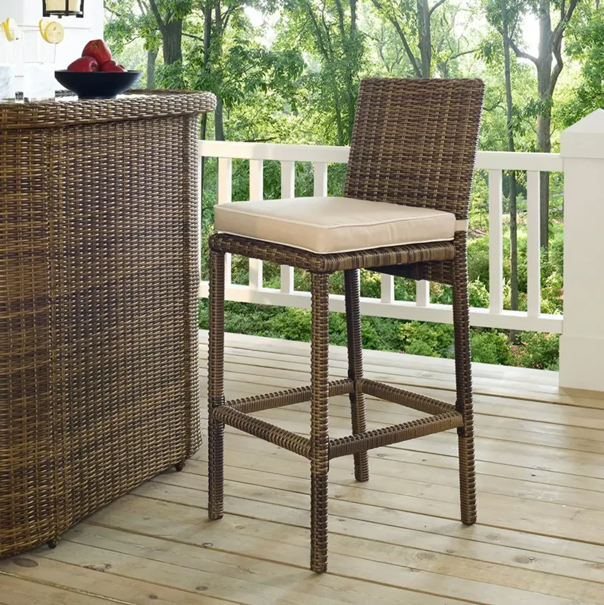 Destin Outdoor Set of 2 Bar Stools - Sand