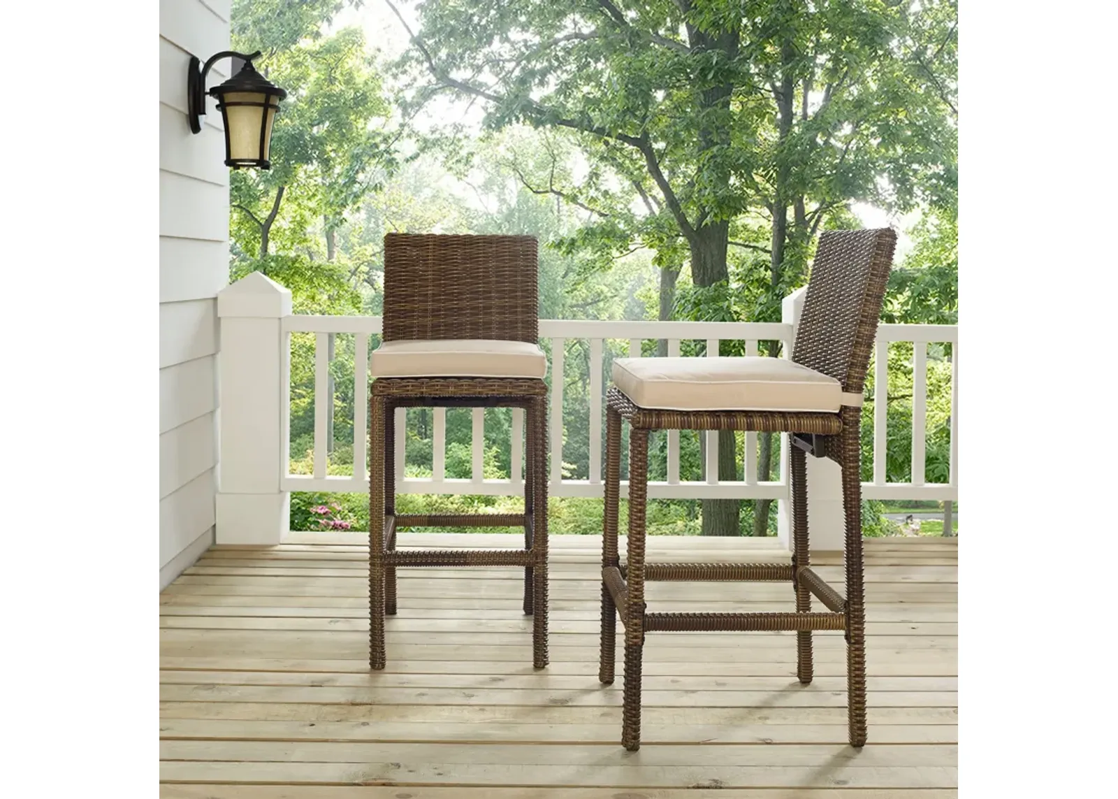 Destin Outdoor Set of 2 Bar Stools - Sand