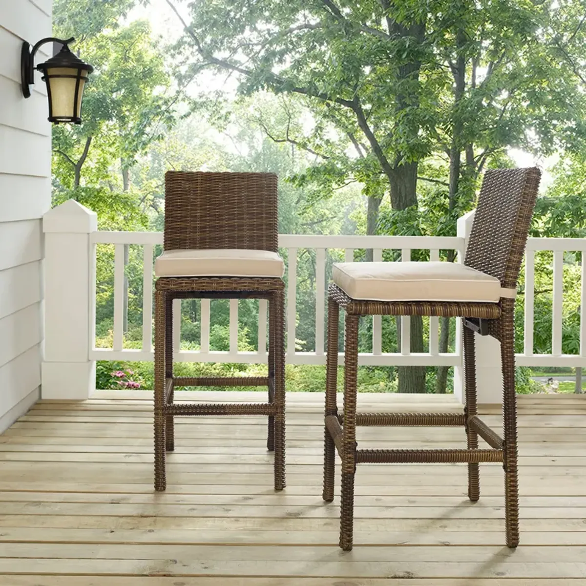 Destin Outdoor Set of 2 Bar Stools - Sand