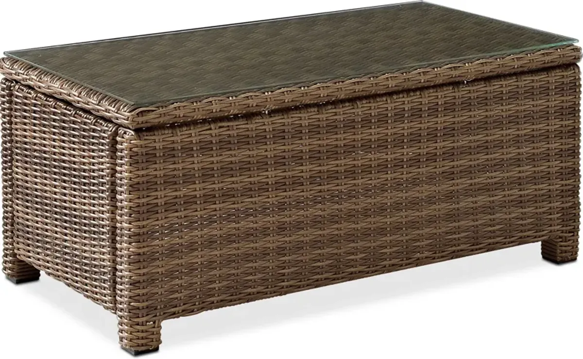 Destin Outdoor Rectangular Coffee Table - Brown