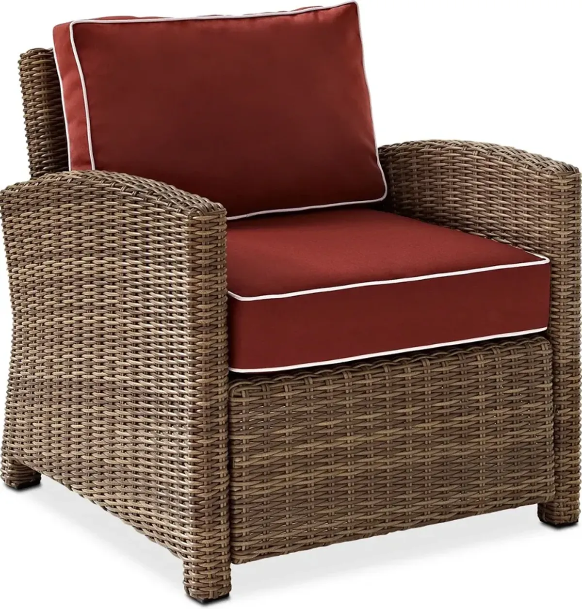 Destin Outdoor Sofa, 2 Chairs, Coffee Table and End Table Set - Sangria