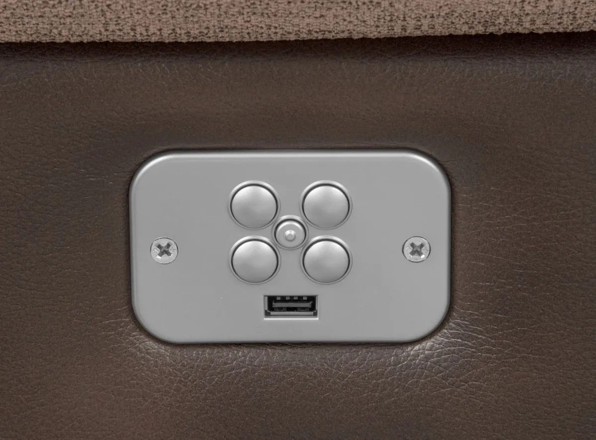 Tacoma Dual-Power Reclining Sofa - Brown