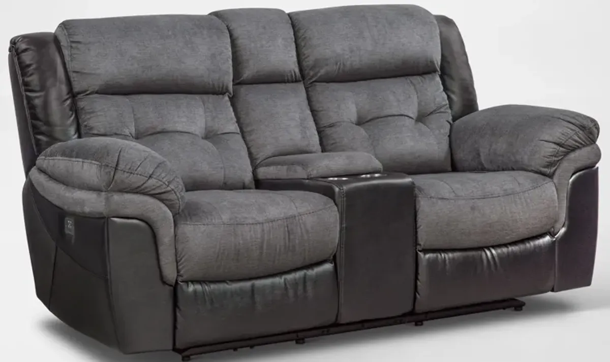 Tacoma Dual-Power Reclining Loveseat - Black