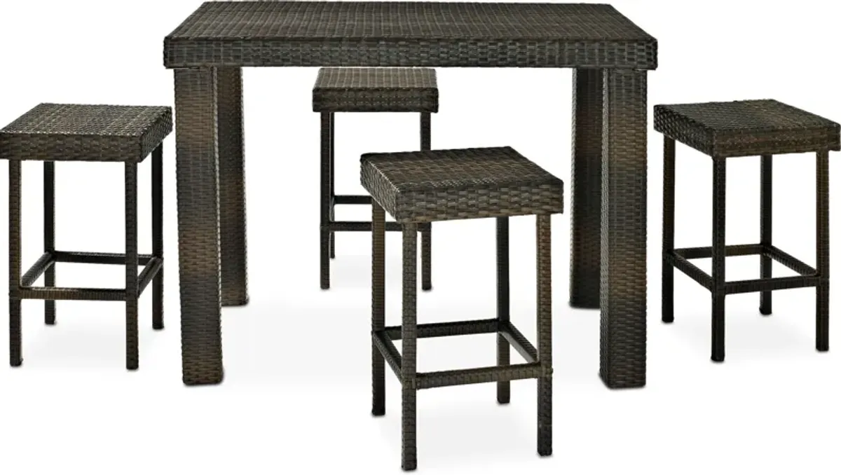 Aldo Outdoor Counter-Height Dining Table and 4 Stools