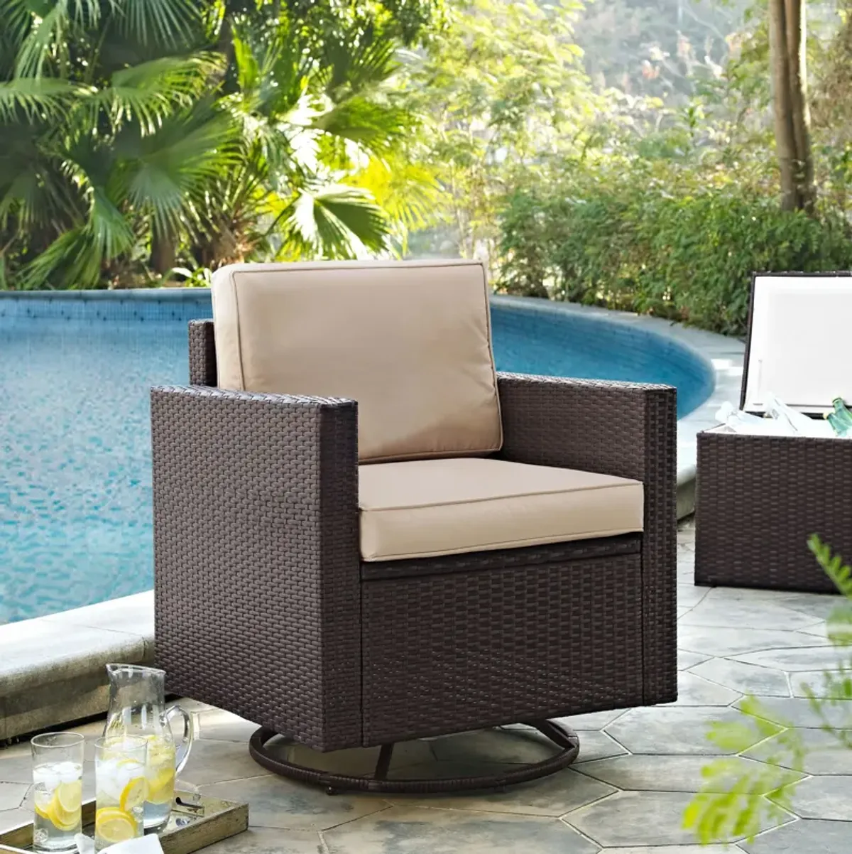 Aldo Outdoor Swivel Rocking Chair