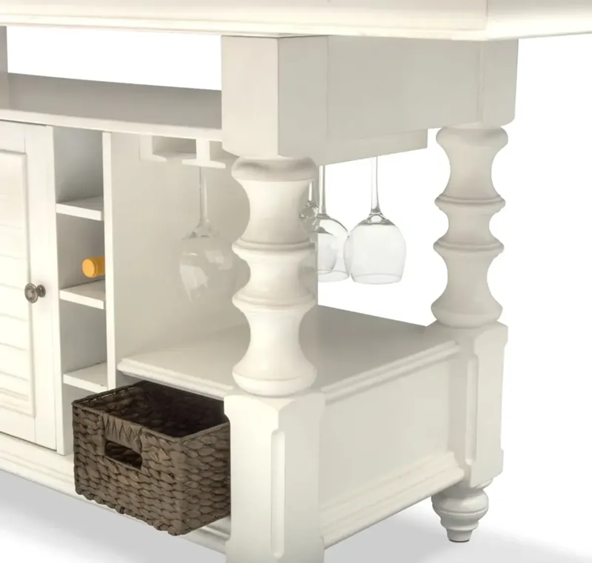 Charleston Kitchen Island and 6 Stools - Gray