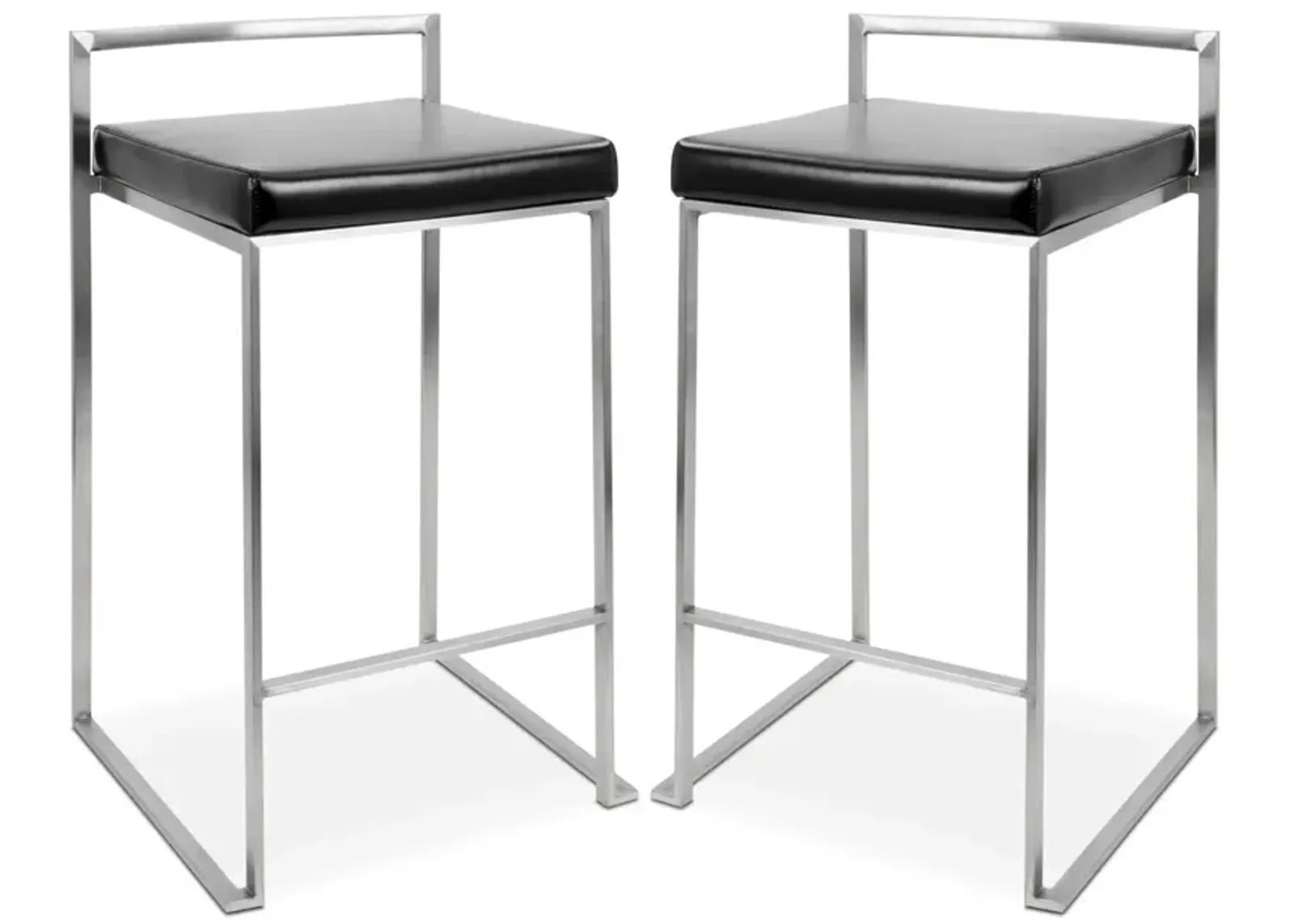 Doric Set of 2 Counter-Height Stools - Black