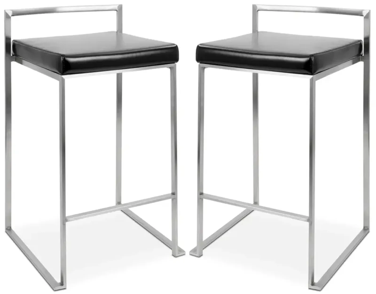 Doric Set of 2 Counter-Height Stools - Black