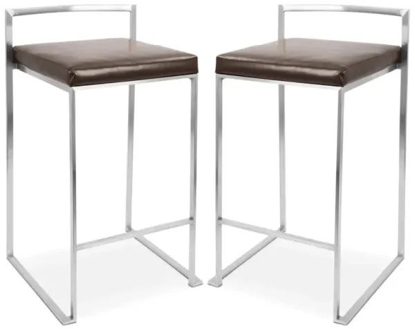 Doric Set of 2 Counter-Height Stools - Gray