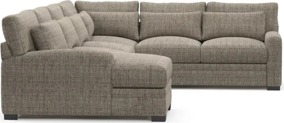 Winston Foam Comfort 4-Piece Sectional with Left-Facing Chaise - Mason Flint