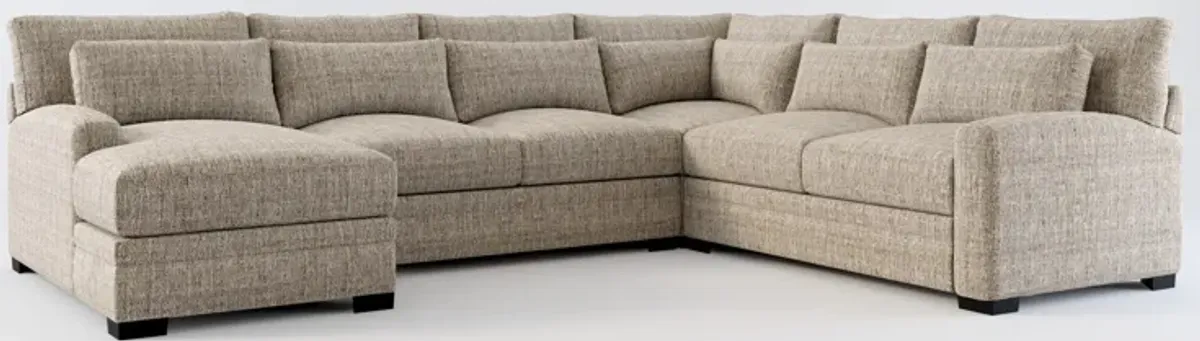 Winston Foam Comfort 4-Piece Sectional with Left-Facing Chaise - Mason Flint