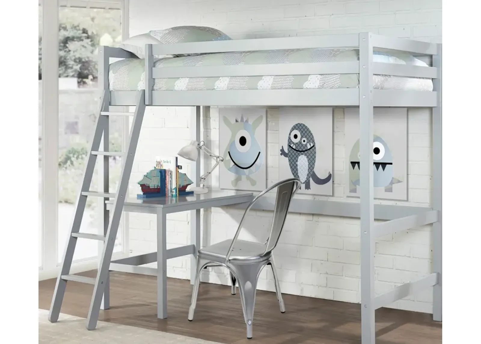 Hudson Twin Loft Bed - Gray