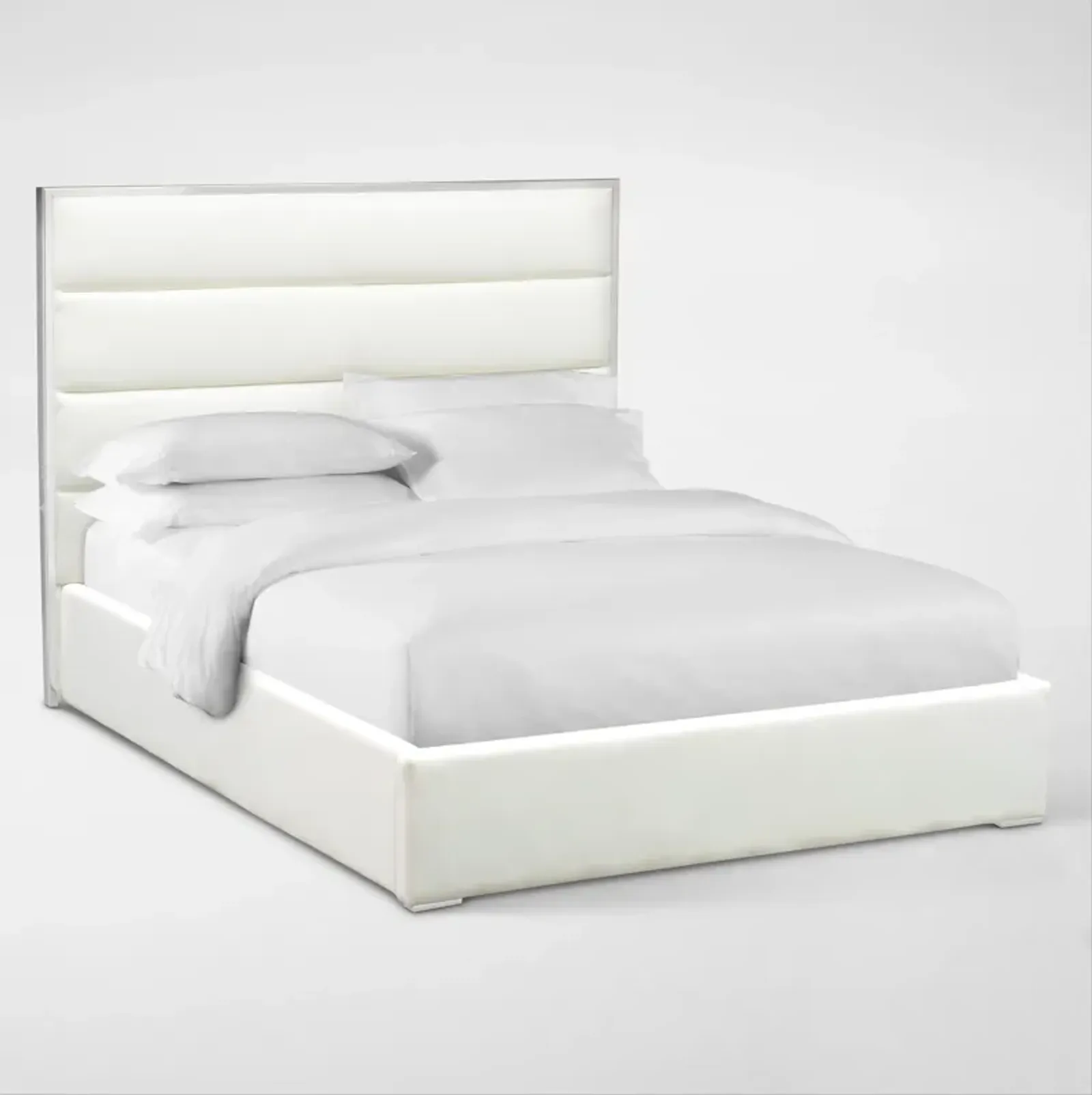 Concerto Queen Upholstered Bed - White