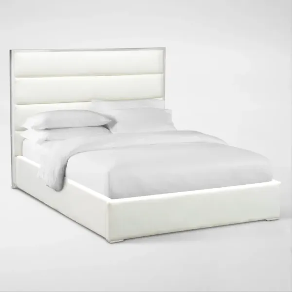 Concerto Queen Upholstered Bed - White