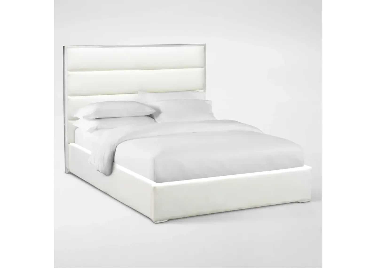 Concerto King Upholstered Bed - White