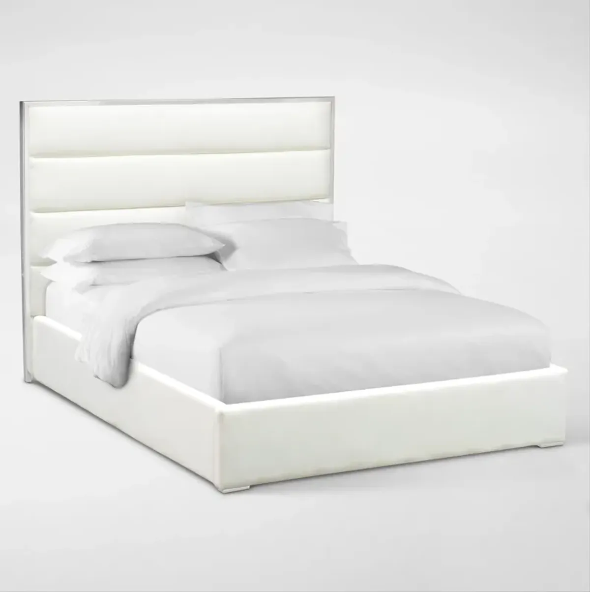 Concerto King Upholstered Bed - White