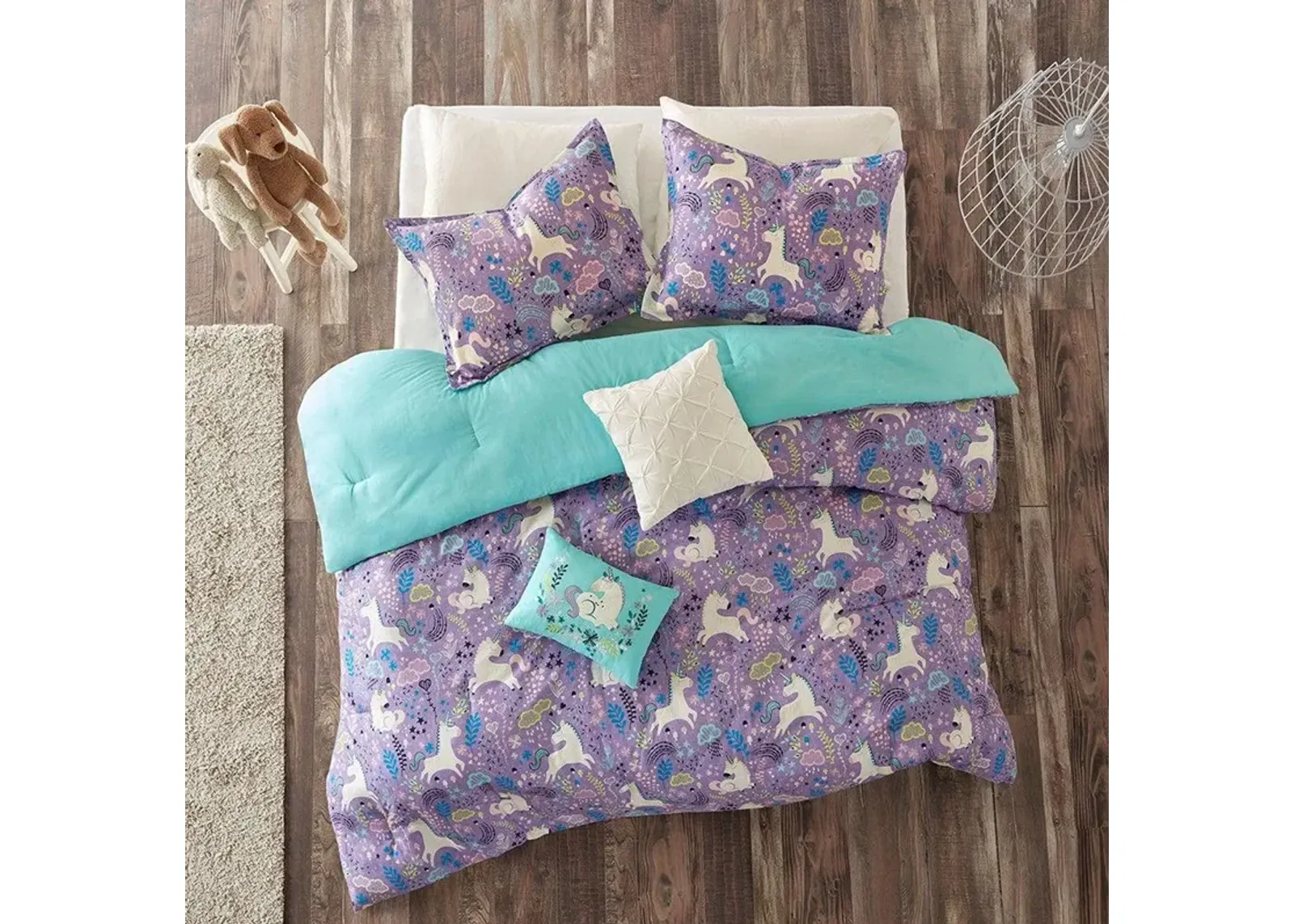 Lola 5-Piece Full/Queen Bedding Set - Purple