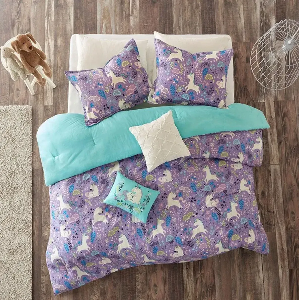 Lola 5-Piece Full/Queen Bedding Set - Purple