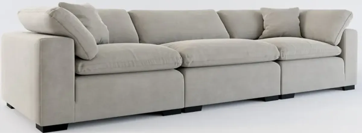 Plush Feathered Comfort 3-Piece Sofa - Abington Fog