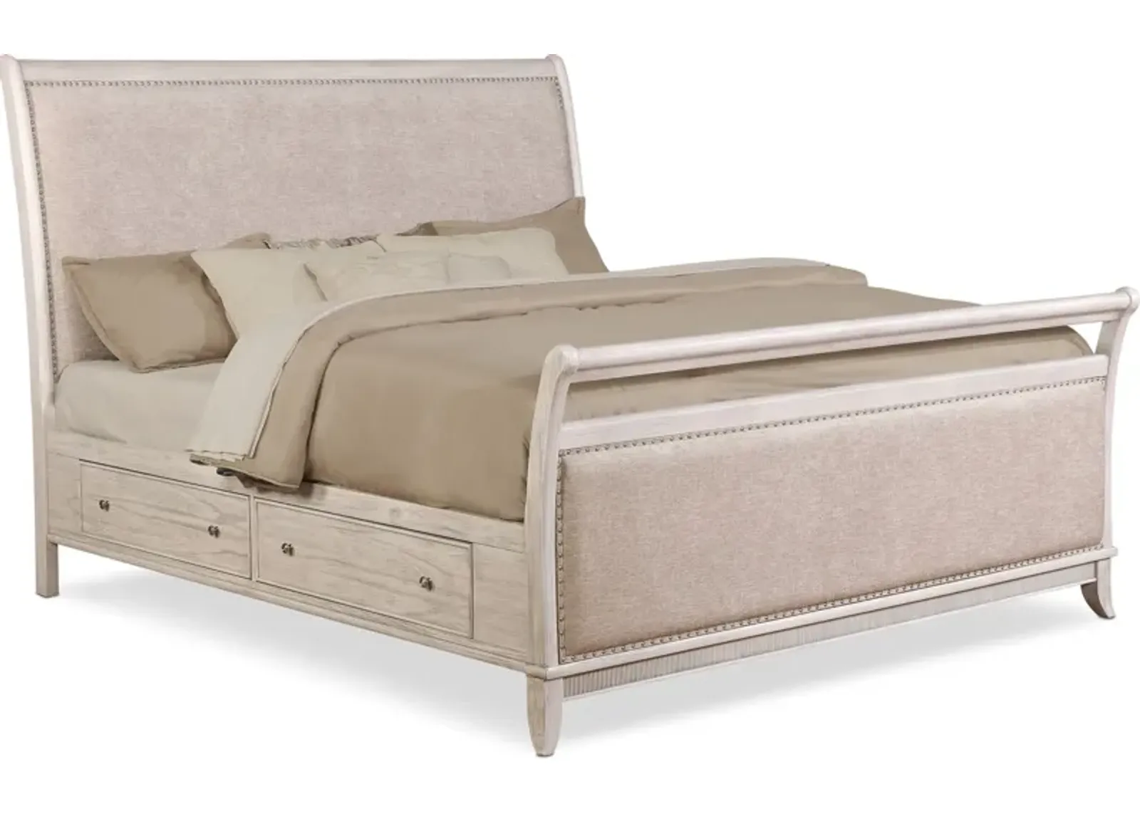 Hazel Queen Upholstered Storage Bed - Water White