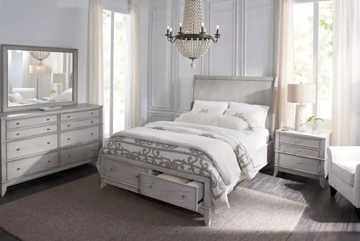 Hazel Queen Storage Bed - Water White