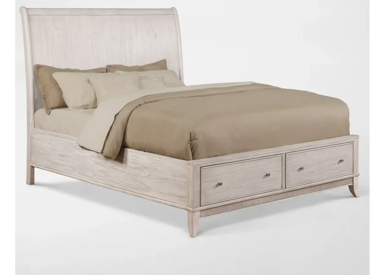 Hazel Queen Storage Bed - Water White