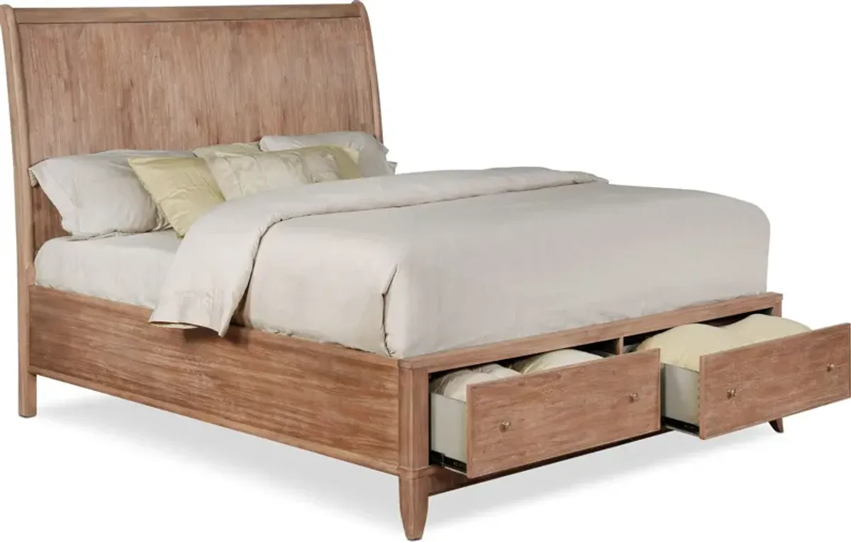 Hazel Queen Storage Bed - Latte