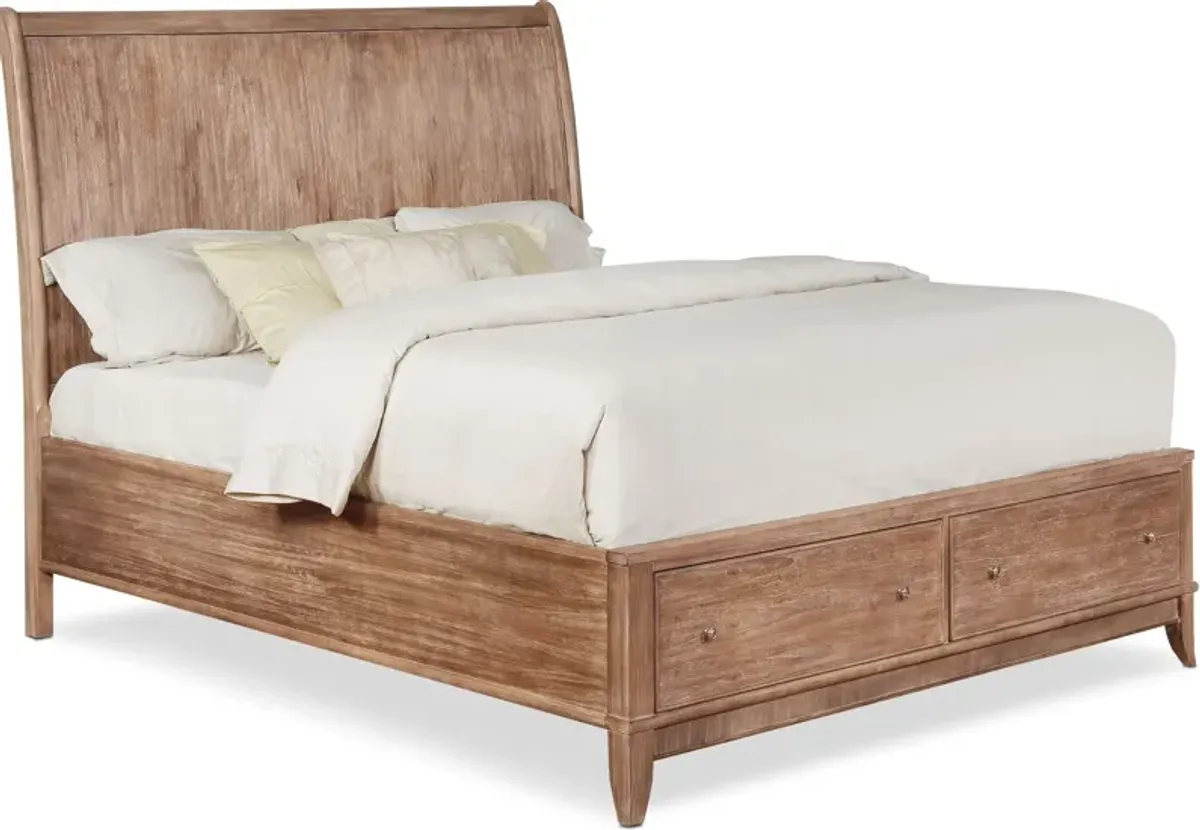 Hazel Queen Storage Bed - Latte