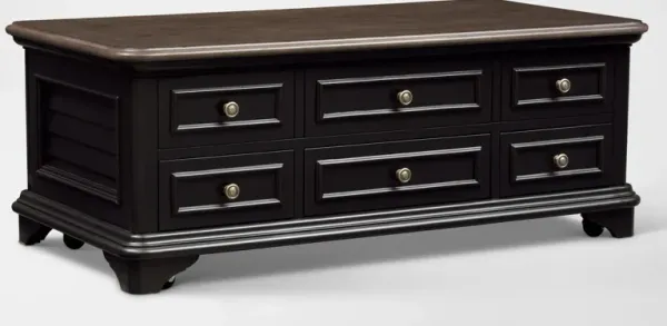 Charleston Lift-Top Coffee Table - Black