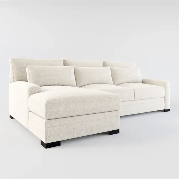 Winston Foam Comfort 2-Piece Sectional with Left-Facing Chaise - Mason Porcelain