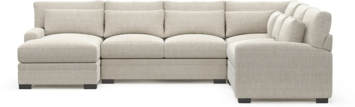 Winston Foam Comfort 4-Piece Sectional - Mason Porcelain