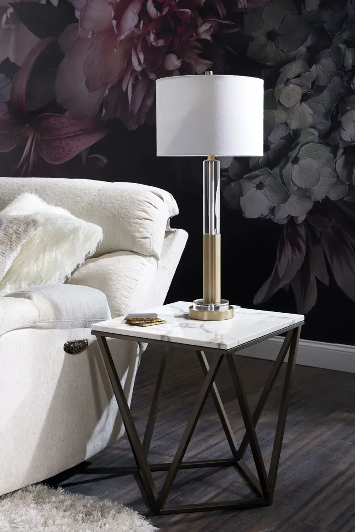 Crystal and Gold 32'' Table Lamp