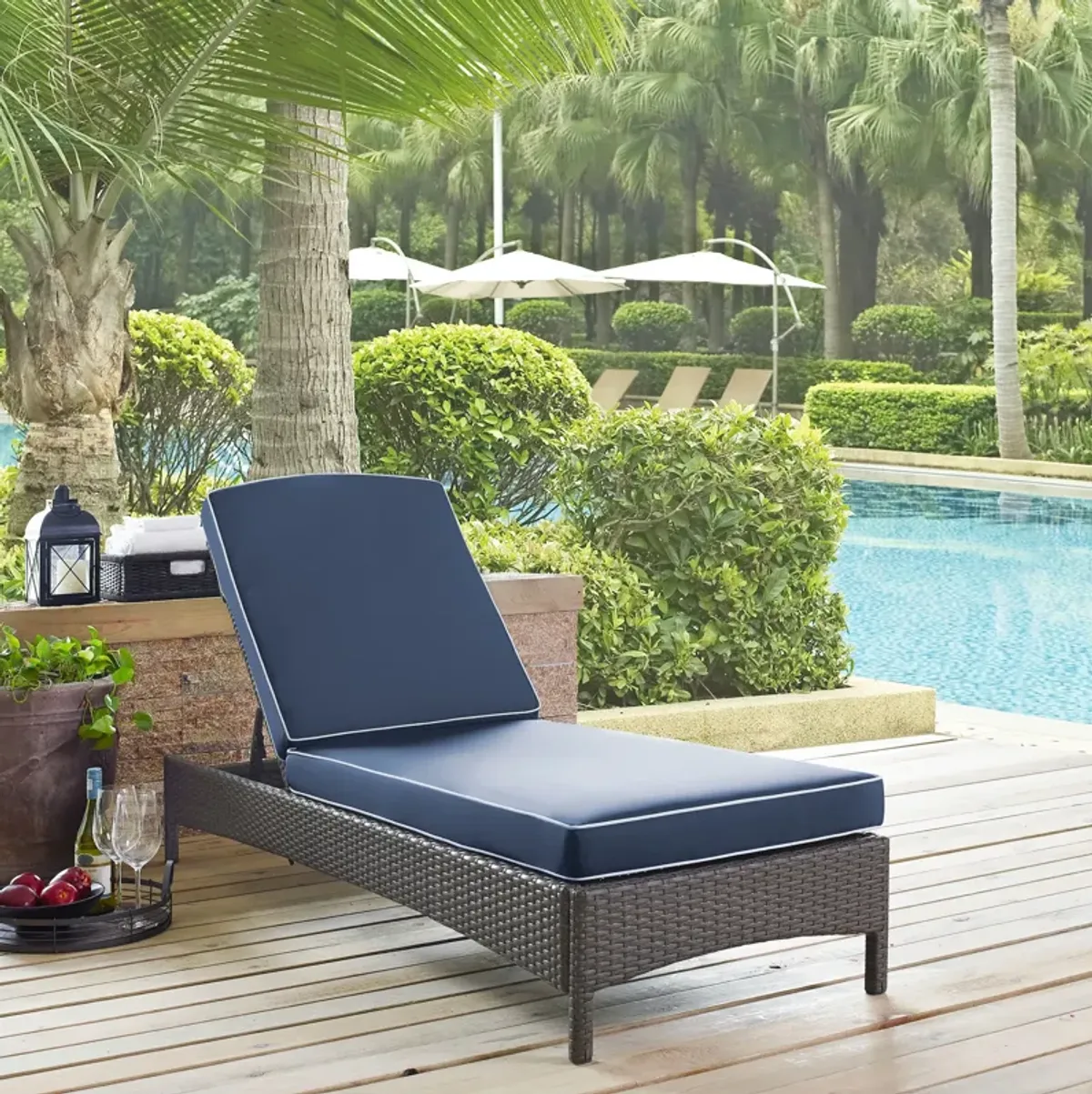 Aldo Outdoor Chaise Lounge - Blue