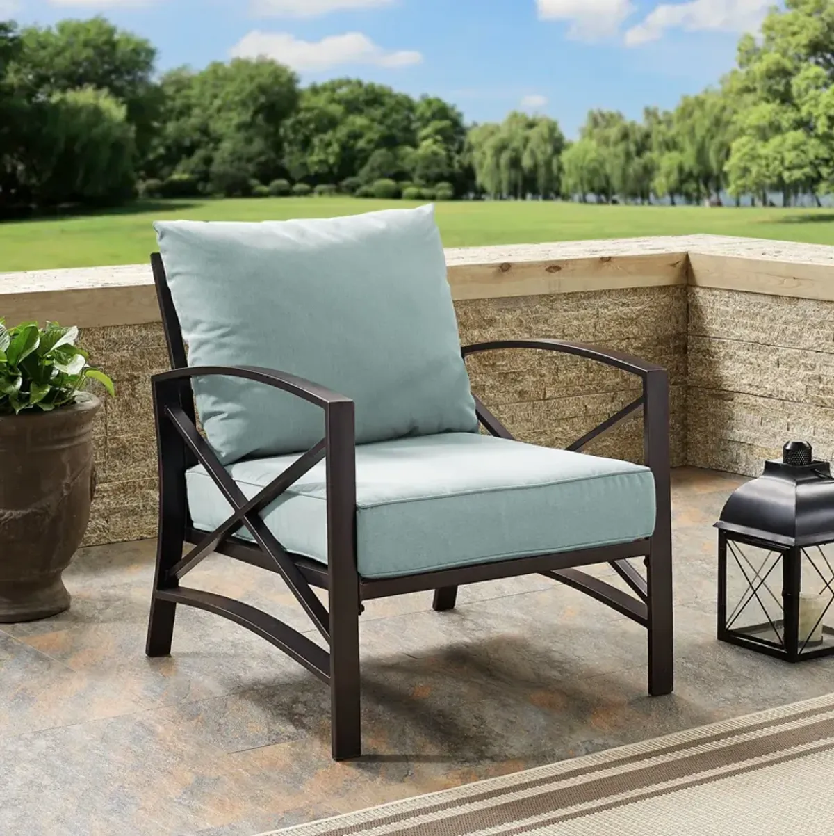 Clarion Outdoor Chair - Mist/Bronze