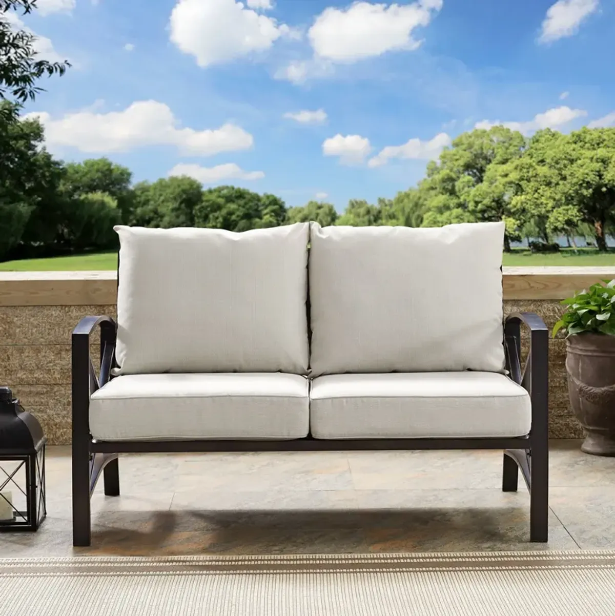 Clarion Outdoor Loveseat - Oatmeal